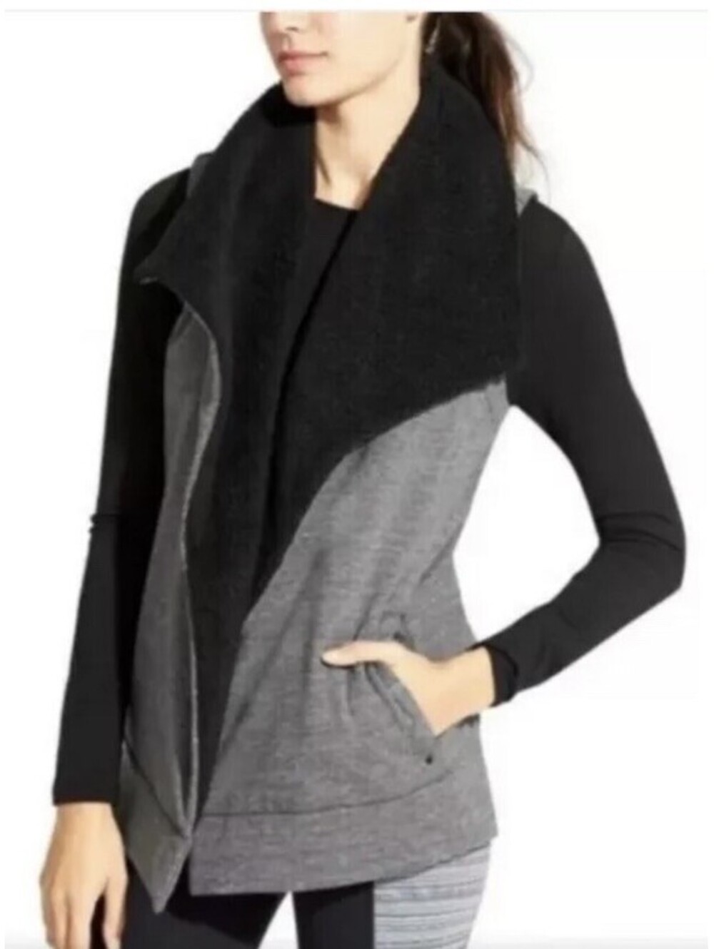 Athleta Apres Anything Vest Sherpa Fleece Jacket Size Medium